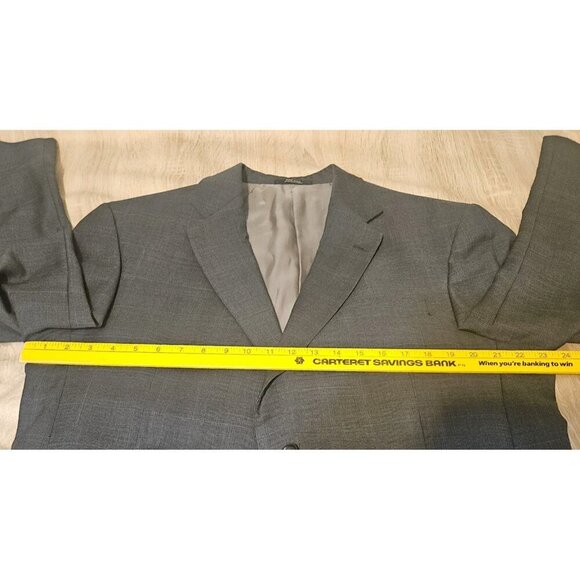HART SCHAFFNER MARX Gold Trumpeter Mens Gray Blue Wool 2pc Suit 44L Jacket - Picture 11 of 16